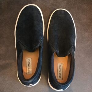 Steve Madden Men's Black Suede Slip-Ons